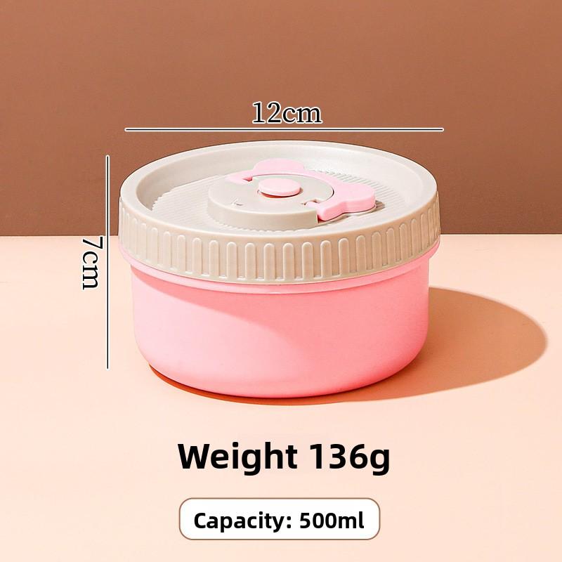 Stainless Steel Insulated Lunch Box, Round Lunch Box, Insulation Bag, Lunch Box, Portable Lunch Box for Students, Soup Bowl