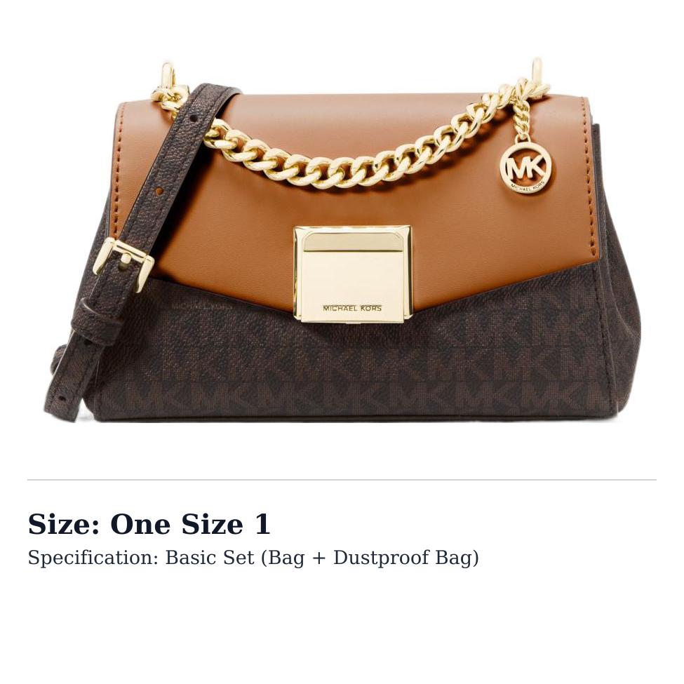 MICHAEL KORS Lita Canvas Crossbody Bags Womens Brown Dark Brown 35H0GXPC1V-BROWN One Size 1