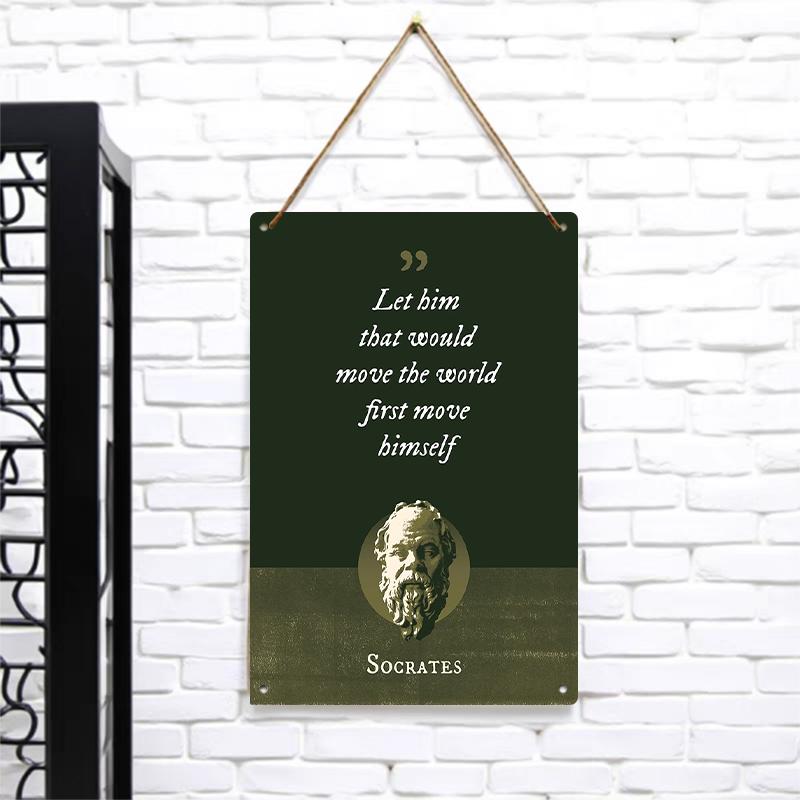 Socrates Quote Metal Wall Art Socrates Inspirational Quote Metal Wall Art Philosophical Home Decor for Office Study Room 7.9x11.8In(20x30cm)