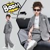 Girls' 2025 Spring Suit Set: Loose Fit Jacket & Long Pants