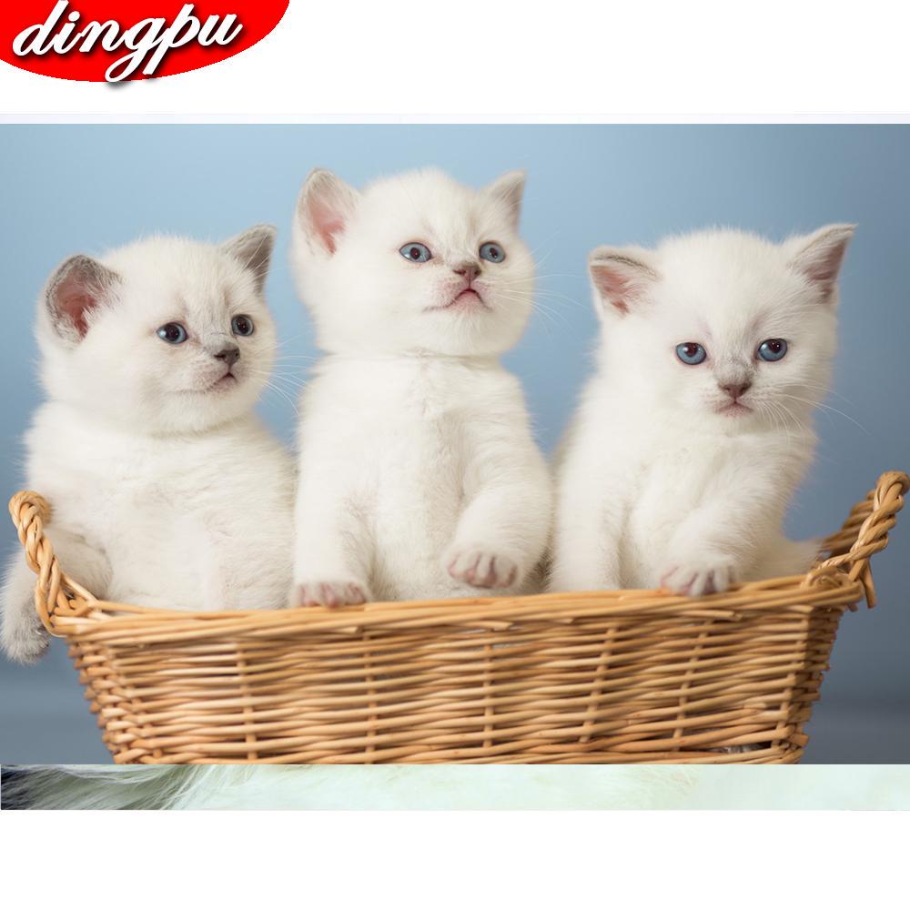 DIY Diamond Painting 5D Animal Full Round Diamond Mosaic Cat Embroidery Home Decoration Sale