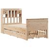 Solid Wood Bed with Shelf Without Mattress 90x200 Cm Pine