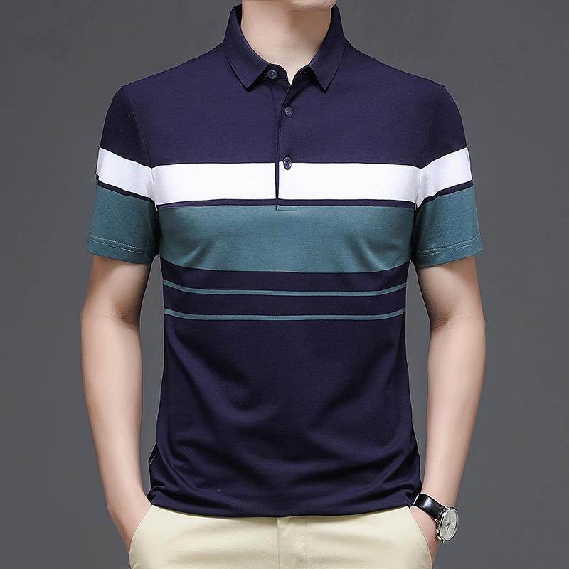 

Summer New Men s Short-sleeved T-shirts, Young and Middle-aged Trendy Brand T-shirts, Men s Lapel Short-sleeved POLO Shirts, Men s Short T-shirts