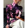 Lady's Sexy High-neck Long-sleeved T-shirt, Soft Texture for Autumn and Winter Tops, Machine Washable
