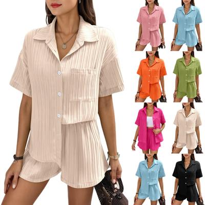 Conjuntos de 2 Peças Para Mulheres Outfits de Camiseta e Shorts Moda Sexy Verão Manga Curta Plissado Cintura Alta