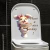 3D-Effekt Niedliches Tier Toilettenaufkleber Niedliche Katze Hund Badezimmer Toilettensitzbezug Aufkleber PVC Zubehör Für Zuhause Badezimmerdekoration