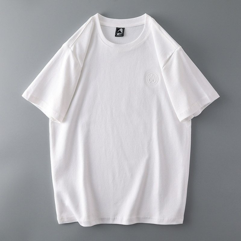 Heavy Weight Retro Men Summer Export Short Sleeve T-Shirt White XL