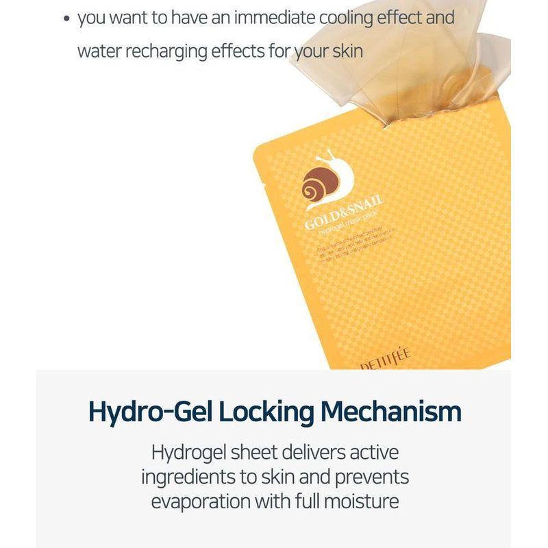 PETITFEE - Gold & Snail Hydrogel Mask Pack 5pcs