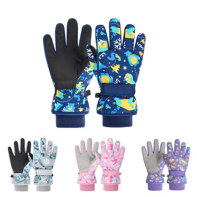 Children Kids Ski Gloves Winter Snowboard Snow Warm Glove Boys Girl Waterproof Thicken Mittens Keep Finger Warm