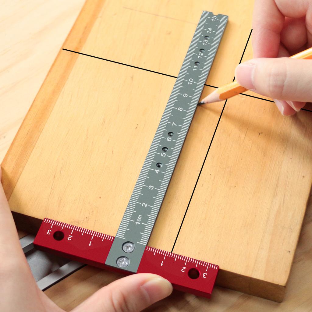170x85mm Aluminum T-Square for Woodworking, Professional Marking and Measuring Ruler