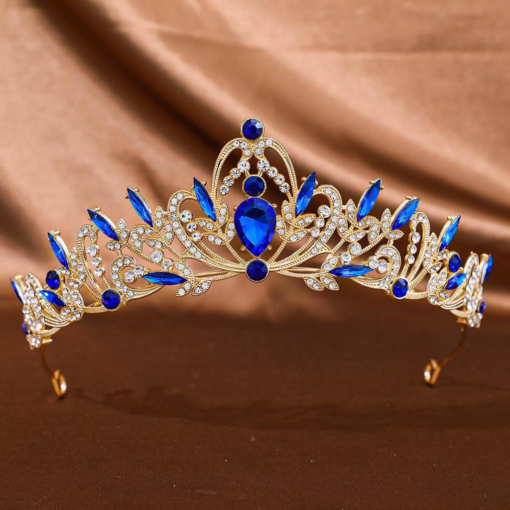 Tuanming Korean Rhinestone Crown: Elegant Princess Headdress for Weddings and Photography.