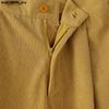 INCERUN Autumn Spring Men Zipper Waist Casual Corduroy Long Trousers Wide Legs Pants