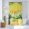 Sunshine & Harmony Digital Print Shower Curtain – Vibrant Sun, Earth & Nature Design, Reversible  for All-Season Home Decor