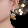 925 Silver Needle Flower Crystal Earrings, Korean Style High-End Zircon Studs, Sweet Dopamine Design for Women