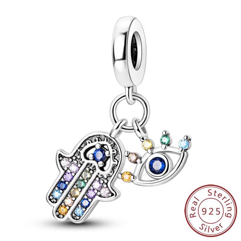 Copper Charms Beads Devil'S Eye Cross Angel Charms Fit Original Charms Bracelets Pendants Fine Diy Jewelry Making For Women