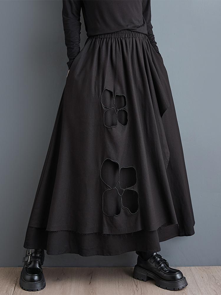 Xitao Loose Irregular Hollow Out Skirt  ZY8907