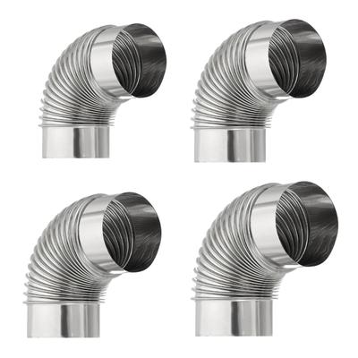 90 Degree Metal Coated Steel Stove Pipe Elbow For Heating Equipment And Ventilation Systems Strong Oxidation Security