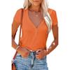 2025 Spring and Summer New European and American Clothing Sexy V-neck Top T-blood Short-sleeved Women