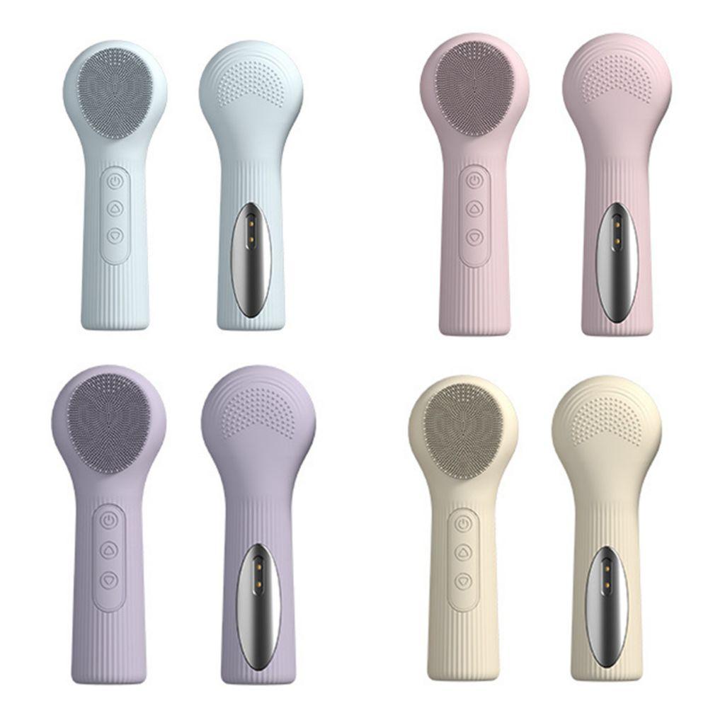 Ultrasonic Silicone Facial Cleanser Waterproof Heated Facial Brush Face Scrubber Skin Care