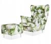 ARI PRINT Wing Chair with Footrest Scandinavian Family Meble Dill