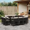 VidaXL 11-piece Garden Dining Set with Cushions, Table and Folding Back Chairs, Outdoor Patio Furniture 3211026