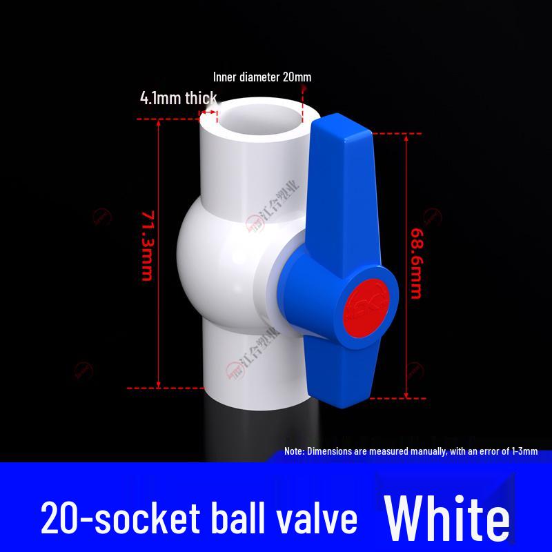 PVC Ball Valve for Water and Fish Tanks - 50mm Threaded Pipe Joint Valve Switch
