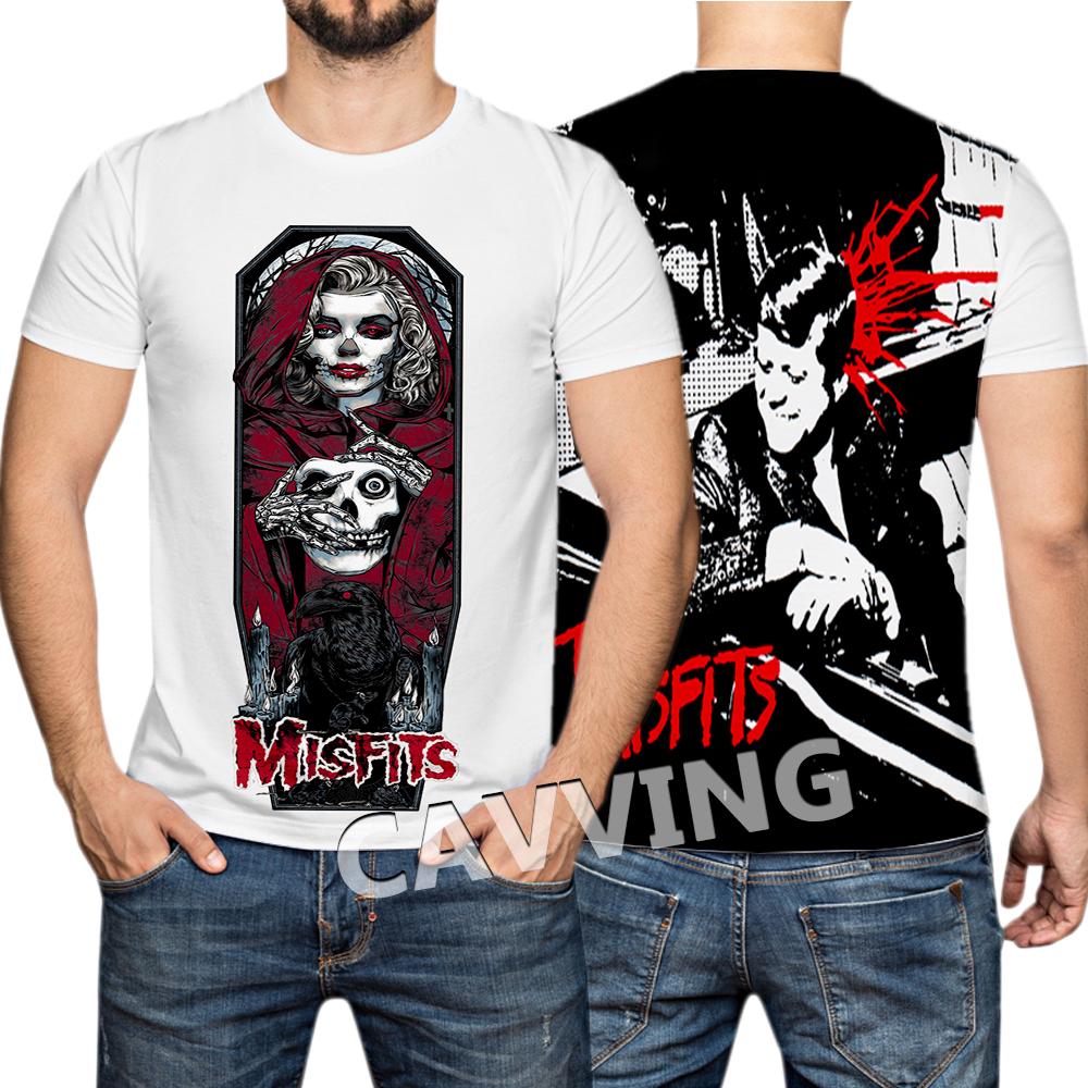T-shirt Rock Band Misfits Estivi Stampa 3D Streetwear Uomo Donna Moda Maglietta a Maniche Corte T-shirt Top Abbigliamento Uomo