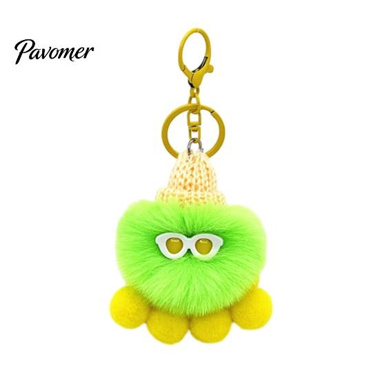 Draagbare Sleutelhanger Pluche Octopus Sleutelhanger, Donsachtig Gevuld Zee Dieren Tas Hanger, Hangende Sleutelhanger Gebreide Muts met Sleutelring voor Rugzakken en Handtassen Zacht