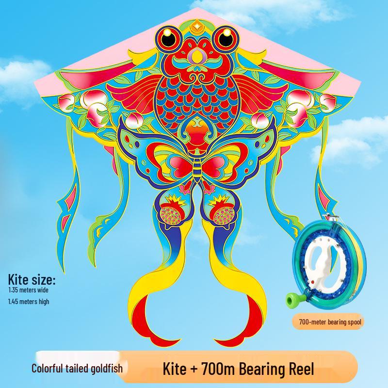 2026 Ancient-Style Goldfish Kite: Easy-Fly, Colorful Tail - Perfect for Kids, Adults, Light Breezes & Decorative Photography
