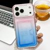 For iPhone 17 Pro Max Case Card Holder Gradient Color PC+TPU Anti Drop Phone Back Cover with Lens Film