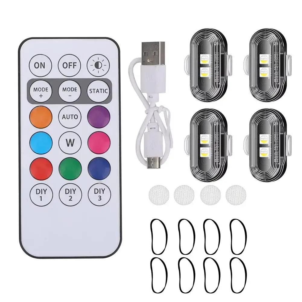 Motorcycle Flashing Lights Warning Light Anti-collision Drone Remote Colorful Navigation Light Wireless Car Control Strobe I3W7