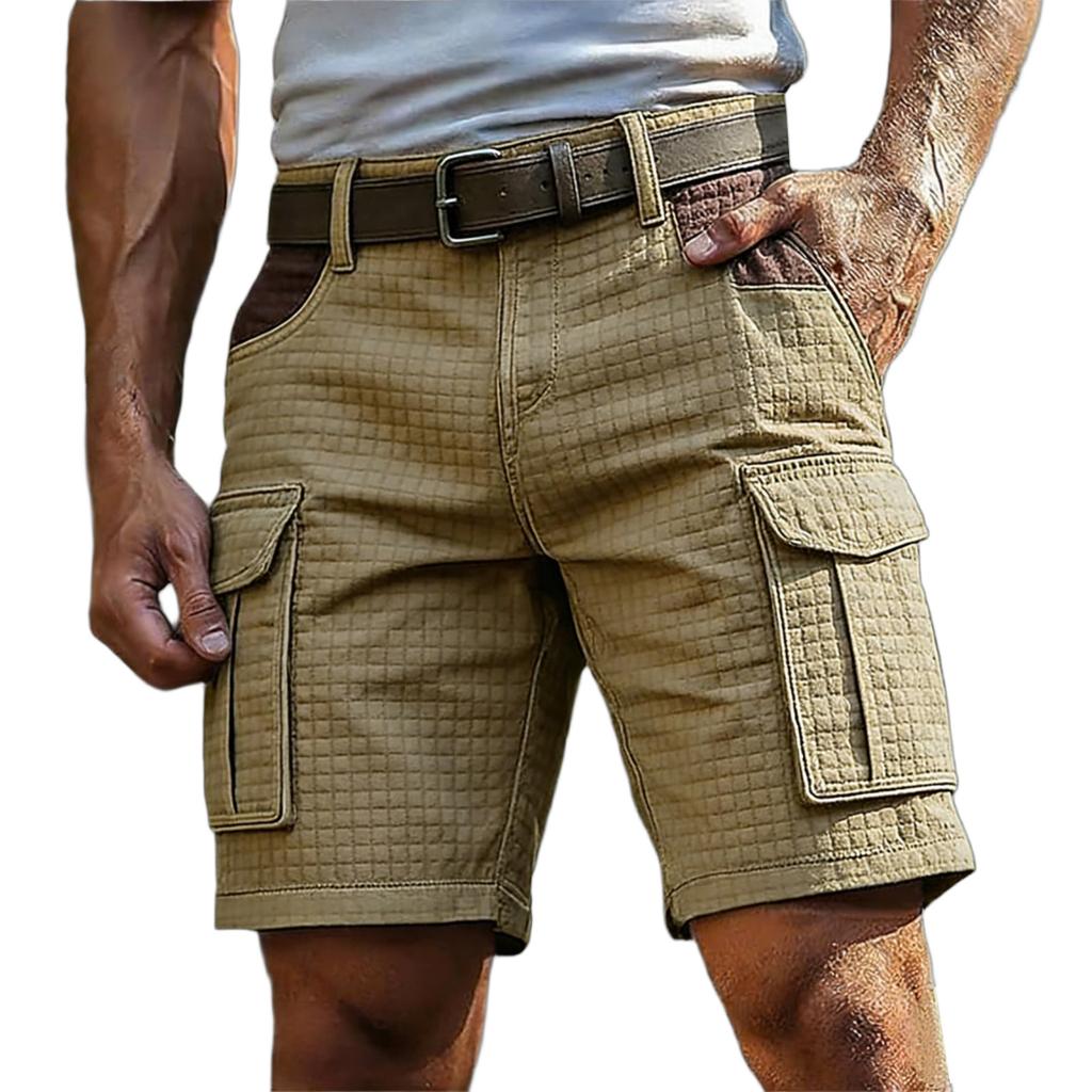 Men's Summer Multi-Pocket Textured Cargo Shorts Men's Casual Fashion Cargo Shorts