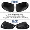 2Pcs Front Driver Side And Passenger Side Rearview Mirror Cover Caps Compatible With Honda Accord 2008 2009 2010 2011 2012 Glossy Black