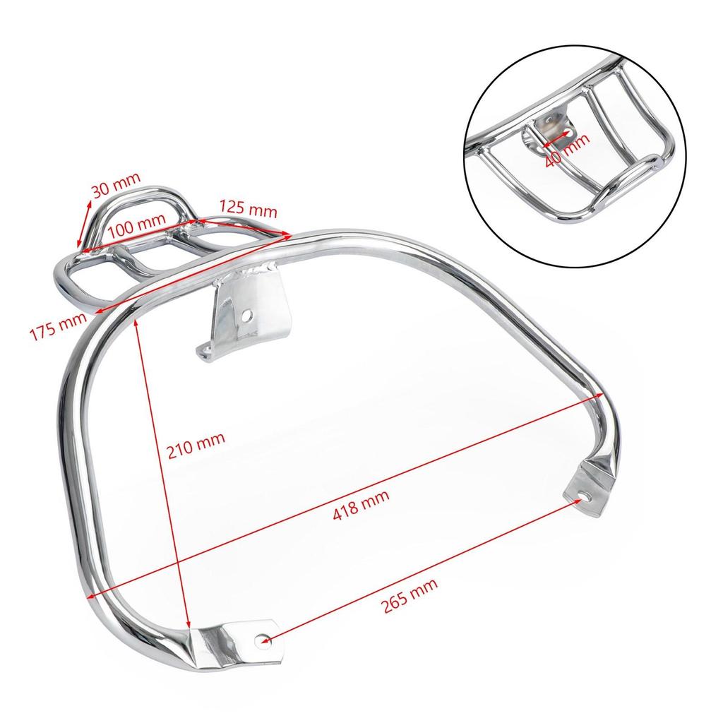 Sloped Rear Rack Carrier Pannier Chrome For Vespa Sprint Primavera 50 125 150