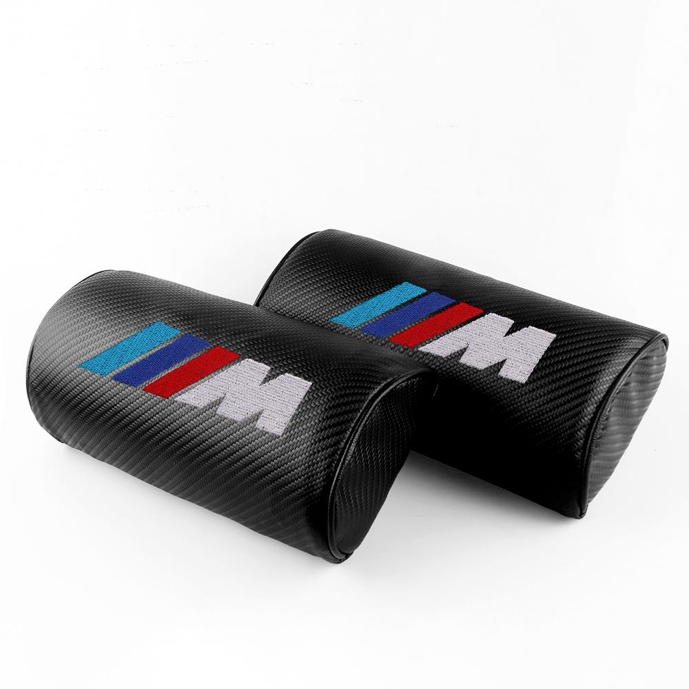 

2pcs Carbon Fiber Car Seat Neck Pillow Rest Travelling Headrest Accessories For BMW M Performance E46 E90 E60 F30 E39 E87 W222
