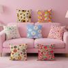 Full Print Floral Print Pattern Cushion Cover Pillow Case Soft Skin Friendly Fabric  Concealed Zipper