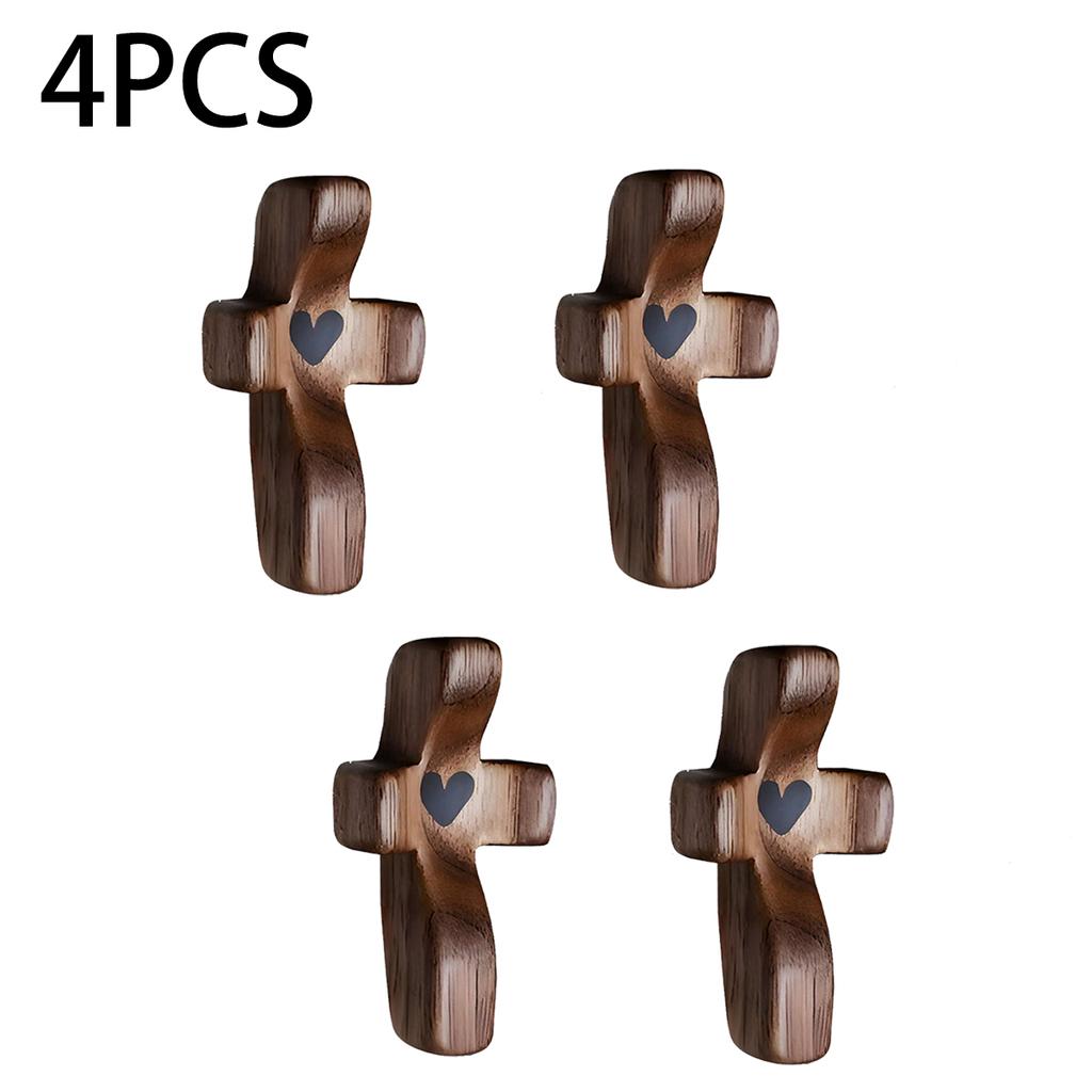 My Heart | Encouragement Gift, Wooden Crosses Across My Heart, Pocket Crosses Gift, Fingertip Stress Relief Gifts, Gifts For Str