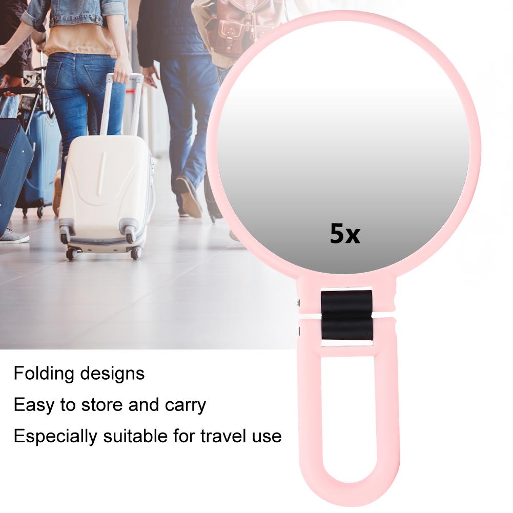 5X Magnifying Folding   Cosmetic Mirror Travel Portable Makeup Mirror