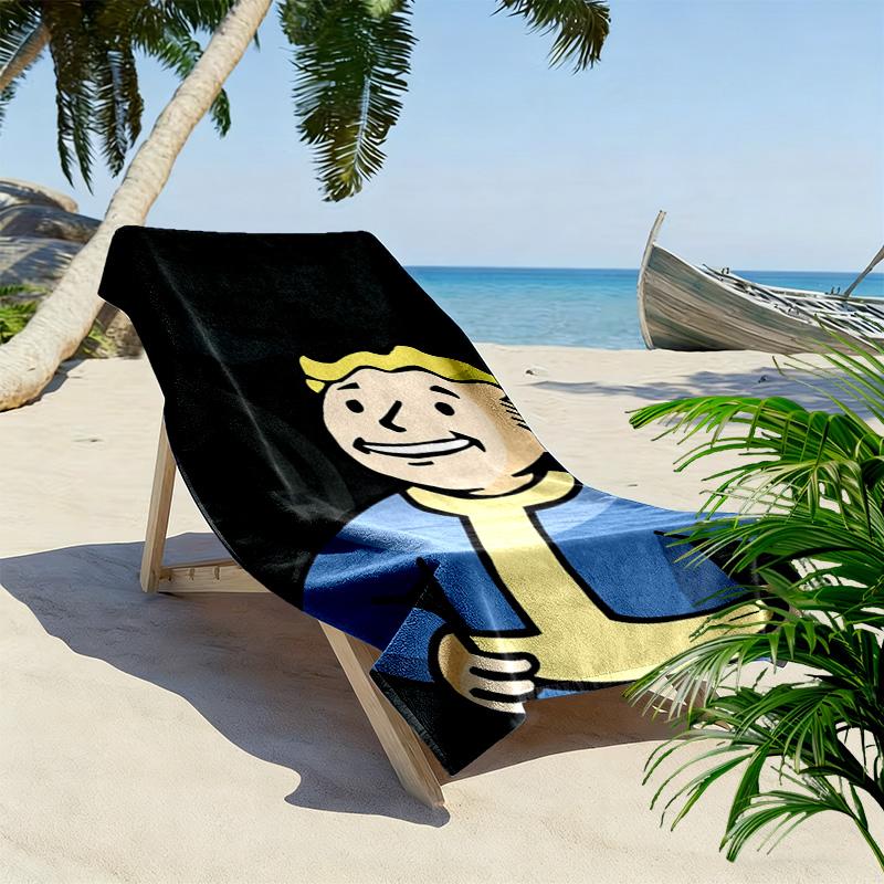 Cartoon Fallout 2D Flat Print Beach Towel, Large Soft Quick Dry Towel for Beach Camping SwimmingXSTJ0915065