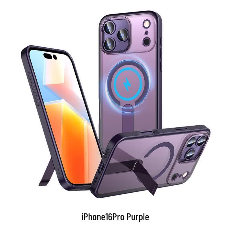 CAXITON iPhone 16 Pro Magnetic Stand Clear Phone Case
