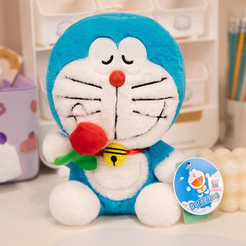 Genuine Doraemon Plush Toy Doll Blue Fat Man Cute Children'S Doll Rose Jingle Cat Robot Cat Hug