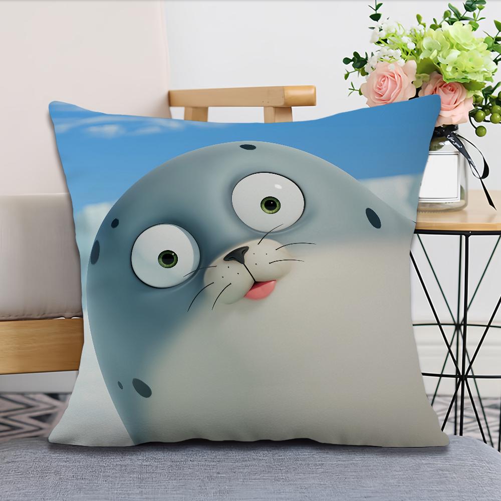 Kissenbezug weich Bequemer Kissenbezug S-Sealook für Sofa lustig Wohn- Cartoon-Zimmer Heim-Büro-Dekor Schutzhüllen