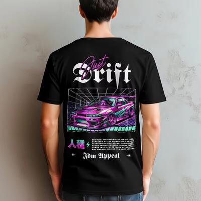 Drift Japan Streetwear Auto JDM Styl Japonské Streetracingové Tričko Pánské Dámské Bavlněné Trička s Kulatým Výstřihem Trička Potisk Oblečení