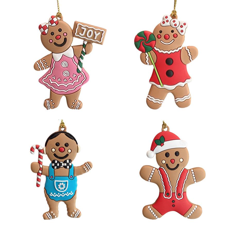 

Christmas Gingerbread Man Ornaments Xmas Tree Wooden Hanging Pendants 2026 New Year Party Home Decoration Kids DIY GIft
