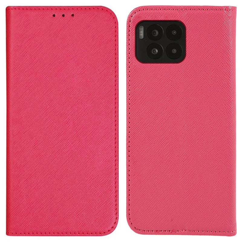 

For T-Mobile REVVL 7 Pro/T Phone 2 Pro Case Cross Texture PU Leather Flip Phone Cover Pink