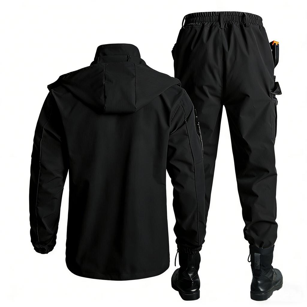 Men's Jacket Suit Men's Workwear Wear Resistant Camouflage Suit Hooded Training Suit Mountaineering Outdoor Suit