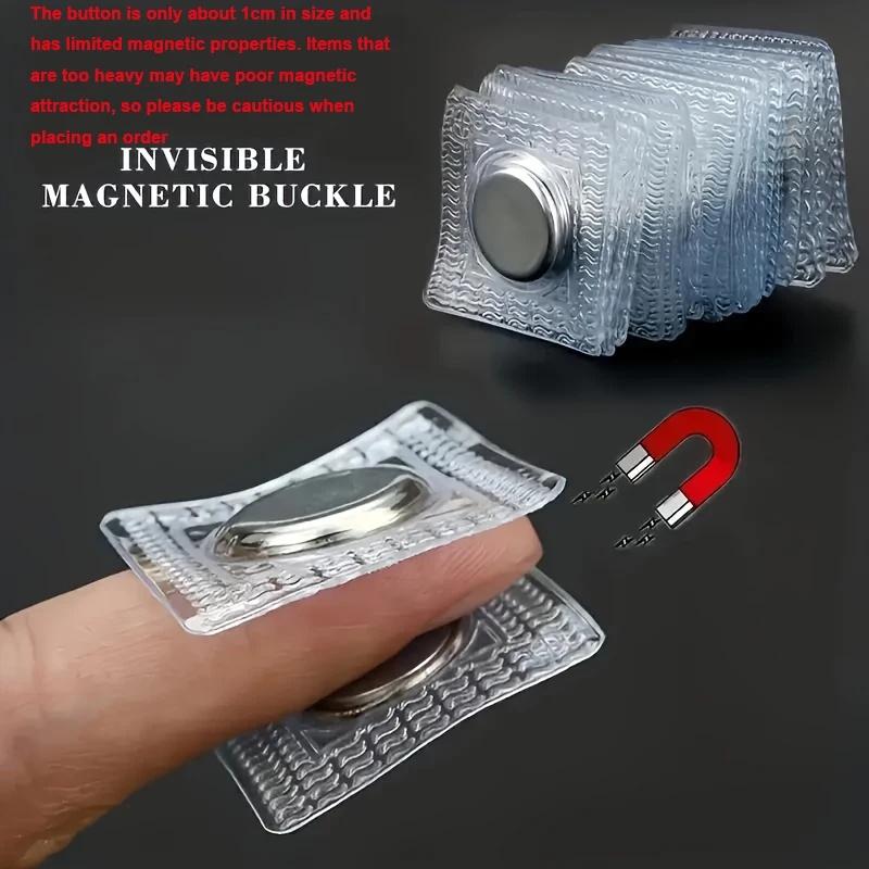 10-Pack Invisible Magnetic Fasteners, 0.99 Cm Metal Sewing Buttons for Clothes and Bags
