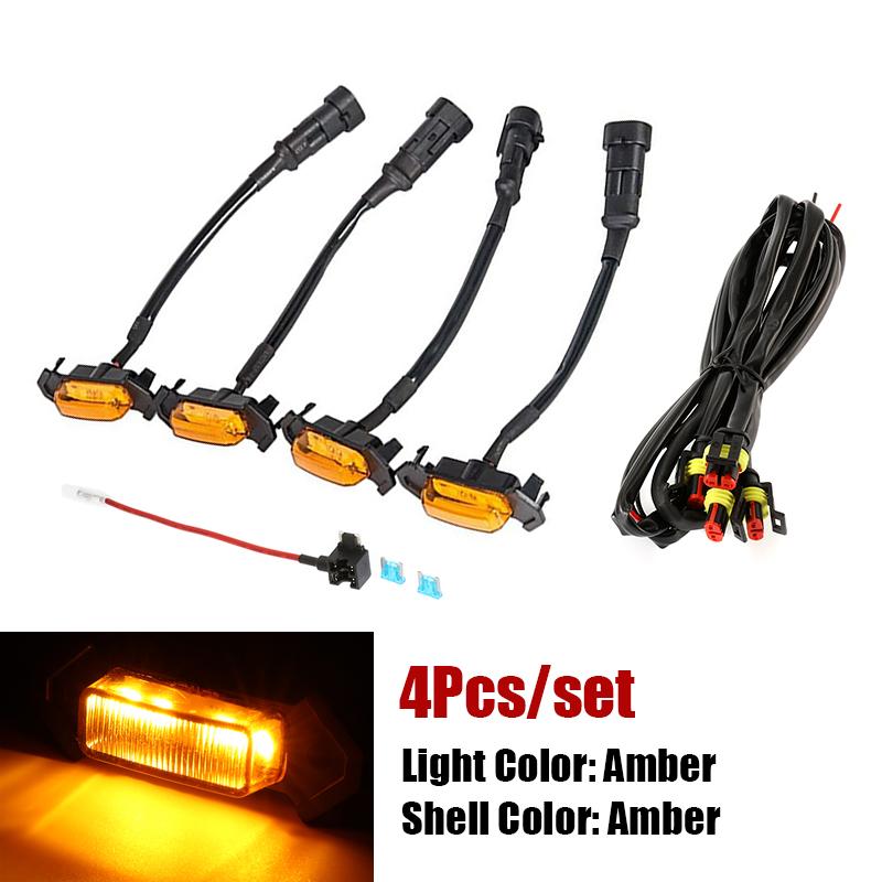 

4 шт./компл. светодиодные фонари на переднюю решетку с модернизированным жгутом, подходят для Toyota Tacoma PT228-35170 2016 - 2019, автомобильные аксессуары, одиночные фонари