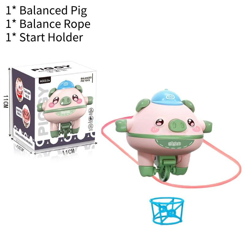 

Pig Balanced Toy Tightrope Walking Tumbler Piglet Unicycle Robot Kids Funny Gift зелёный
