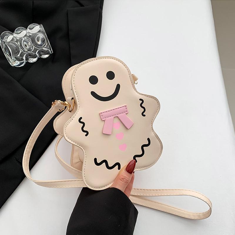 

Новая Кавайная Сумка Женская Мультяшная Сумка Через Плечо Для Женщин Сумка Кроссбоди Маленькая ПУ Кожаная Сумка Кошелек для Телефона KTY 14.5x7x20cm бежевый